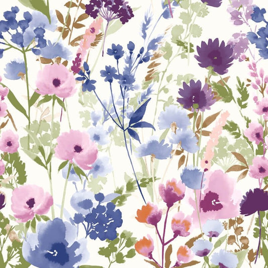 Countryside Floral Wallpaper - Pink/Blue - Catherine Lansfield - 206541Wallpaper199