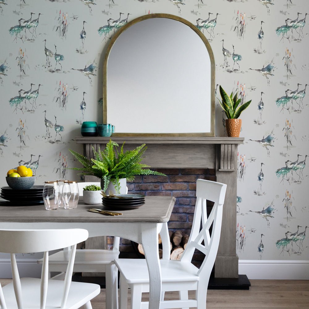 Cranes Wallpaper - Cobalt - Voyage Maison - CRANES/WPO/COBWallpaper199