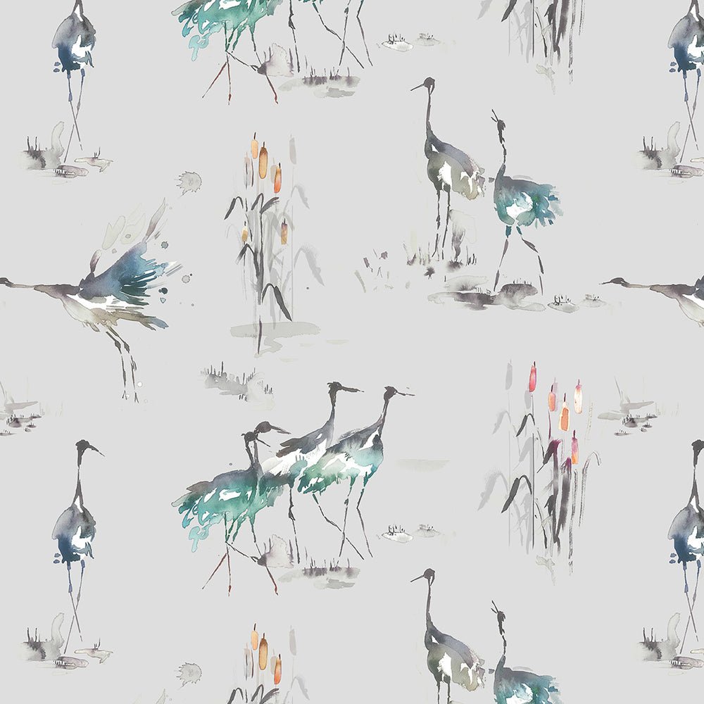 Cranes Wallpaper - Cobalt - Voyage Maison - CRANES/WPO/COBWallpaper199