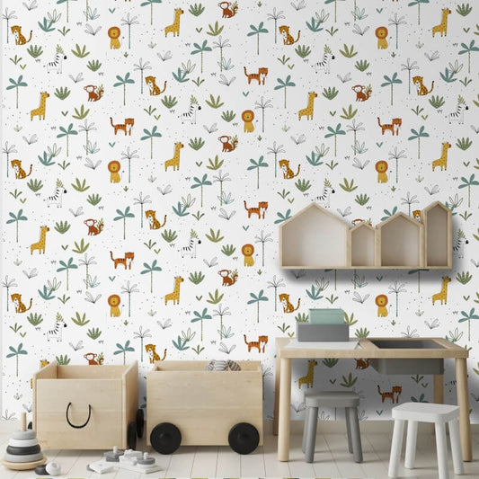 Cute Safari Wallpaper - Multi - Muriva - 577514Wallpaper199