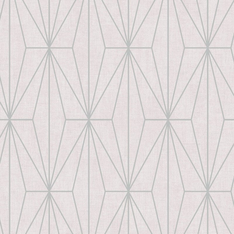 Darcy James Aspen Geo Metallic Wallpaper - Pink/Silver - Muriva - 173543Wallpaper199
