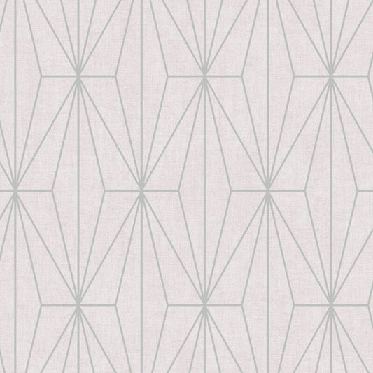 Darcy James Aspen Geo Metallic Wallpaper - Pink/Silver - Muriva - 173543Wallpaper199
