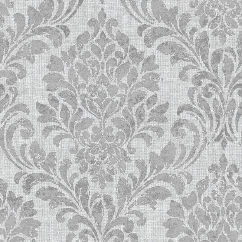 Darcy James Eleanor Damask Metallic Wallpaper - Grey/Silver - Muriva - 173511Wallpaper199