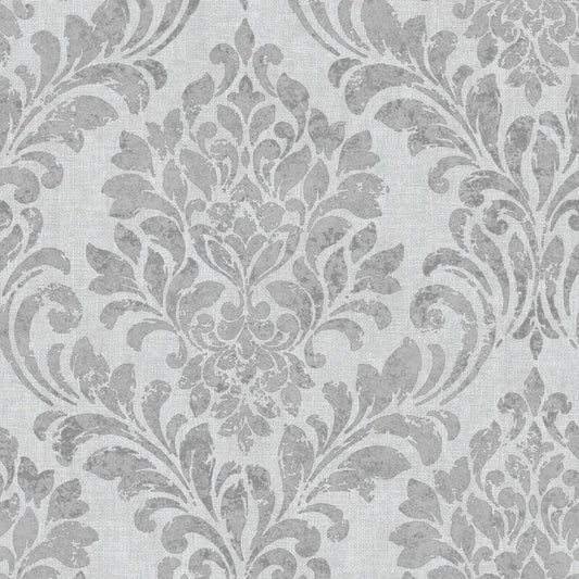 Darcy James Eleanor Damask Metallic Wallpaper - Grey/Silver - Muriva - 173511Wallpaper199