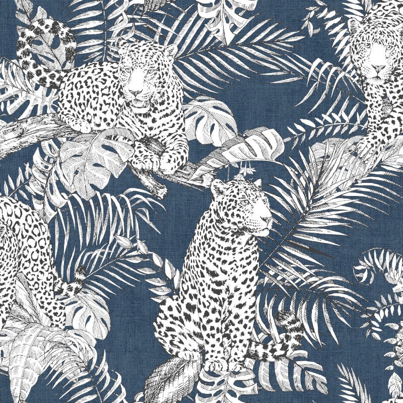 Darcy James Mamboa Leopard Wallpaper - Blue - Muriva - 173523Wallpaper199