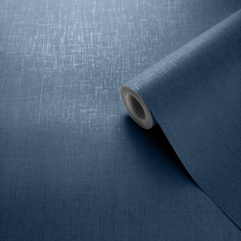Darcy James Plain Linen Texture Wallpaper - Blue - Muriva - 173533Wallpaper199