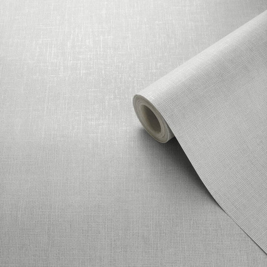 Darcy James Plain Linen Texture Wallpaper - Grey - Muriva - 173531Wallpaper199