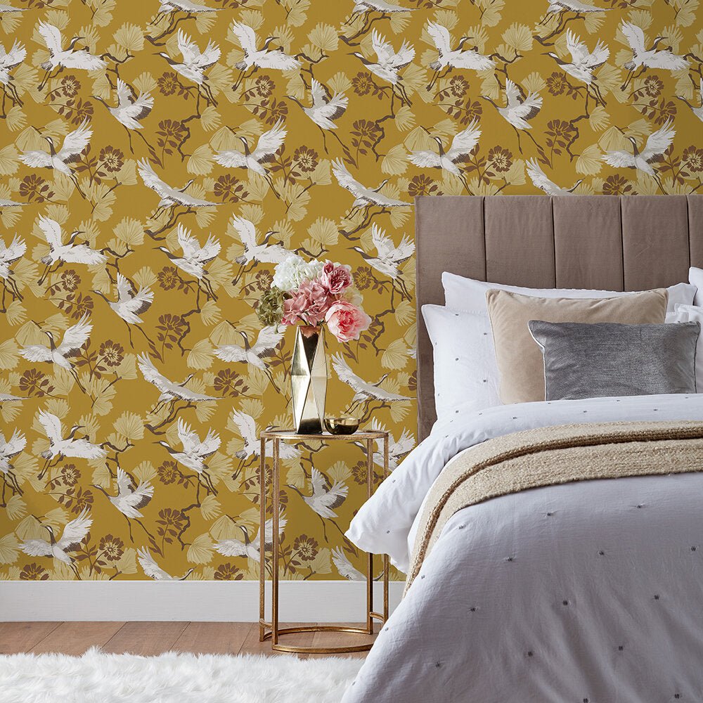 Demoiselle Wallpaper - Mustard - Furn - DEMOISE/WP1/MUSWallpaper199