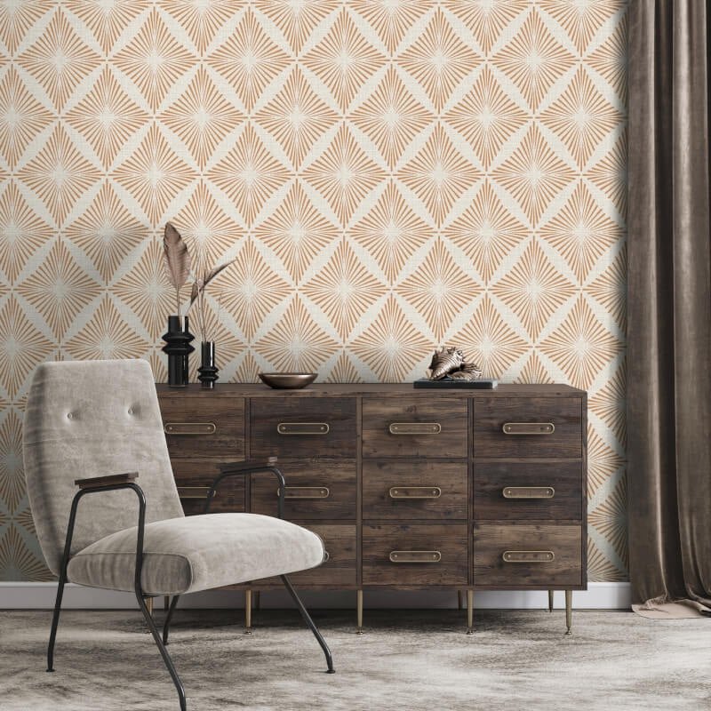 Denver Geometric Diamond Wallpaper - Stone - Fine Décor - FD43748Wallpaper199
