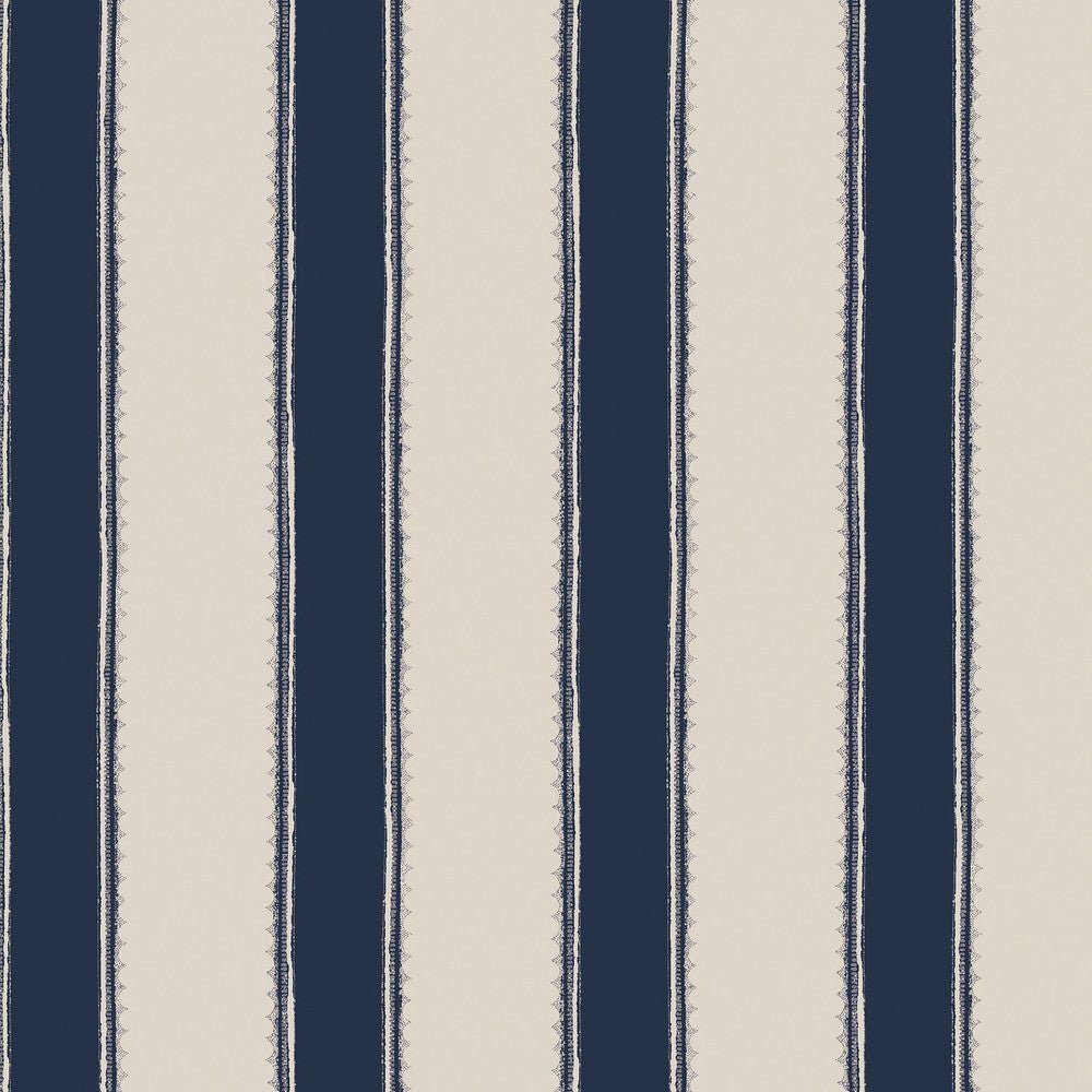 Denwick Stripe Wallpaper - Midnight Seapsray - Laura Ashley - 127404Wallpaper199