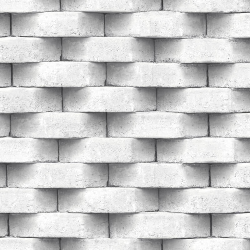 Diagon Brick 3D Effect Wallpaper - White - Muriva - L57129Wallpaper199