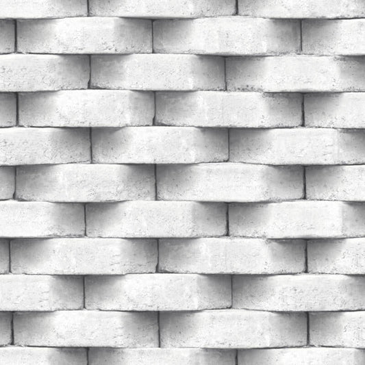 Diagon Brick 3D Effect Wallpaper - White - Muriva - L57129Wallpaper199
