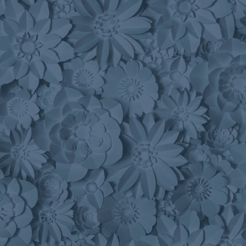 Dimensions 3D Effect Floral Wallpaper - Blue - Fine Décor - FD42690Wallpaper199