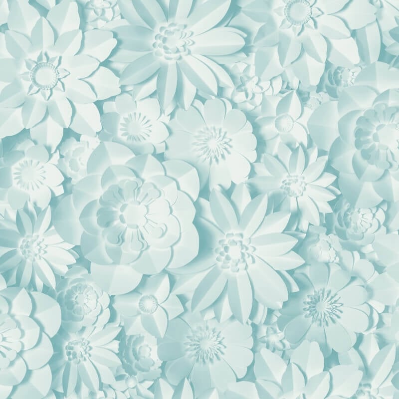 Dimensions 3D Effect Floral Wallpaper - Teal - Fine Décor - FD42598Wallpaper199