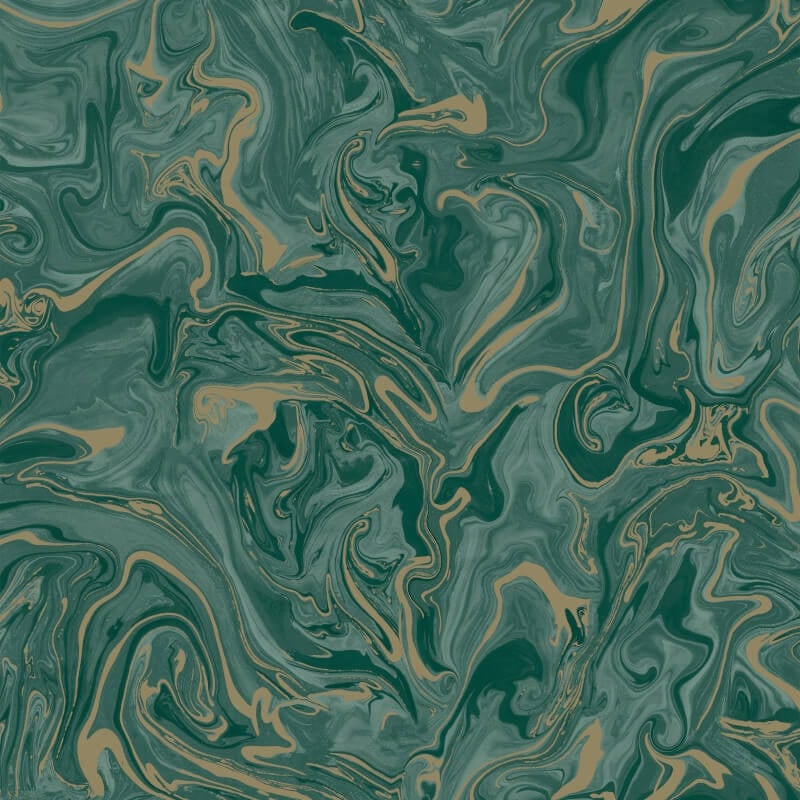 Distinctive Marble Metallic Wallpaper - Emerald/Gold - Fine Décor - FD43058Wallpaper199