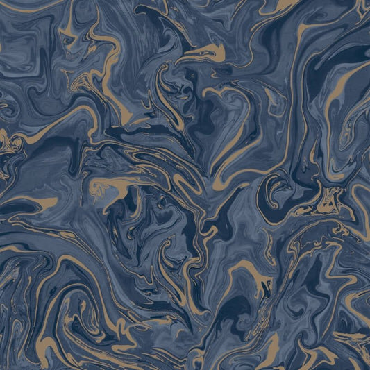 Distinctive Marble Metallic Wallpaper - Navy/Gold - Fine Décor - FD43055Wallpaper199
