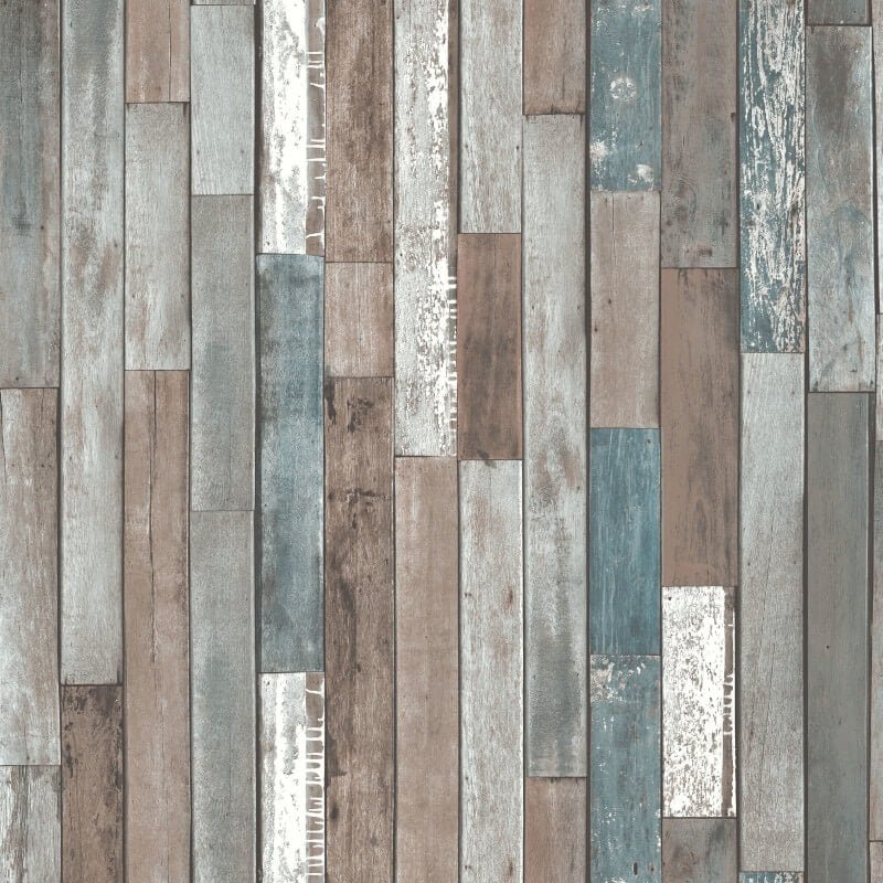Distinctive Reclaimed Wood Planks Wallpaper - Blue - Fine Décor - FD40888Wallpaper199