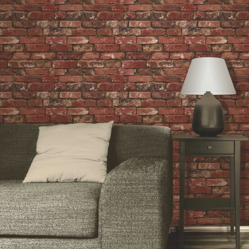 Distinctive Rustic Brick Wallpaper - Red - Fine Décor - FD31285Wallpaper199