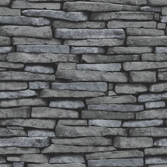 Distinctive Slate Effect Wallpaper - Black/Silver - Fine Décor - FD31291Wallpaper199