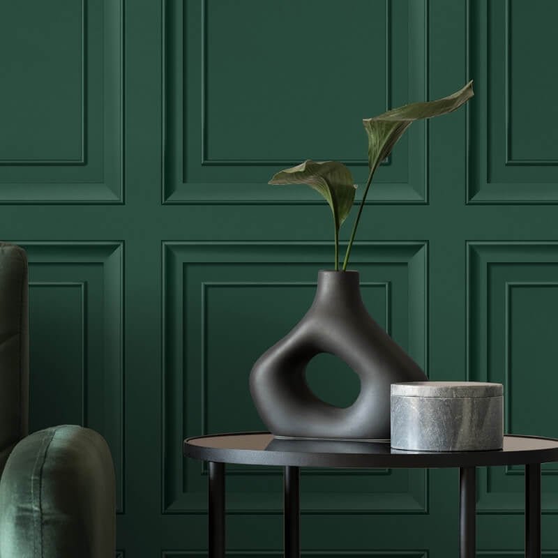 Distinctive Square Panel Wallpaper - Emerald - Fine Décor - FD43469Wallpaper199