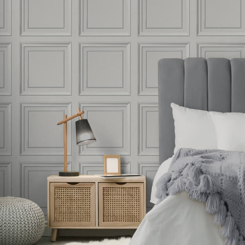 Distinctive Square Panel Wallpaper - Grey - Fine Décor - FD43002Wallpaper199