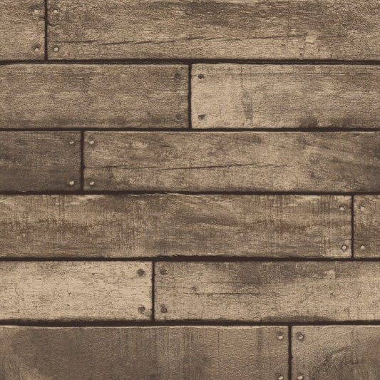 Distinctive Wooden Plank Effect Wallpaper - Brown - Fine Décor - FD31289Wallpaper199