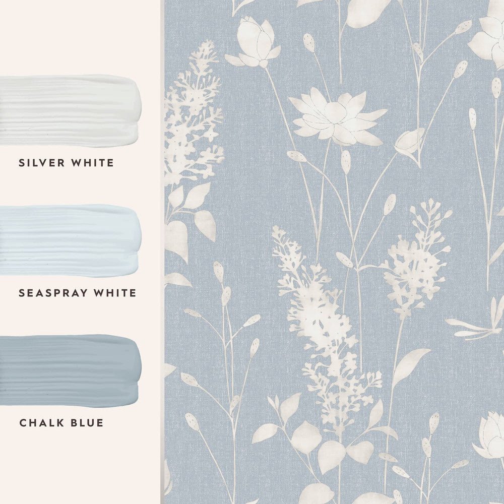 Dragonfly Garden Wallpaper - Chalk Blue - Laura Ashley - 113343Wallpaper199