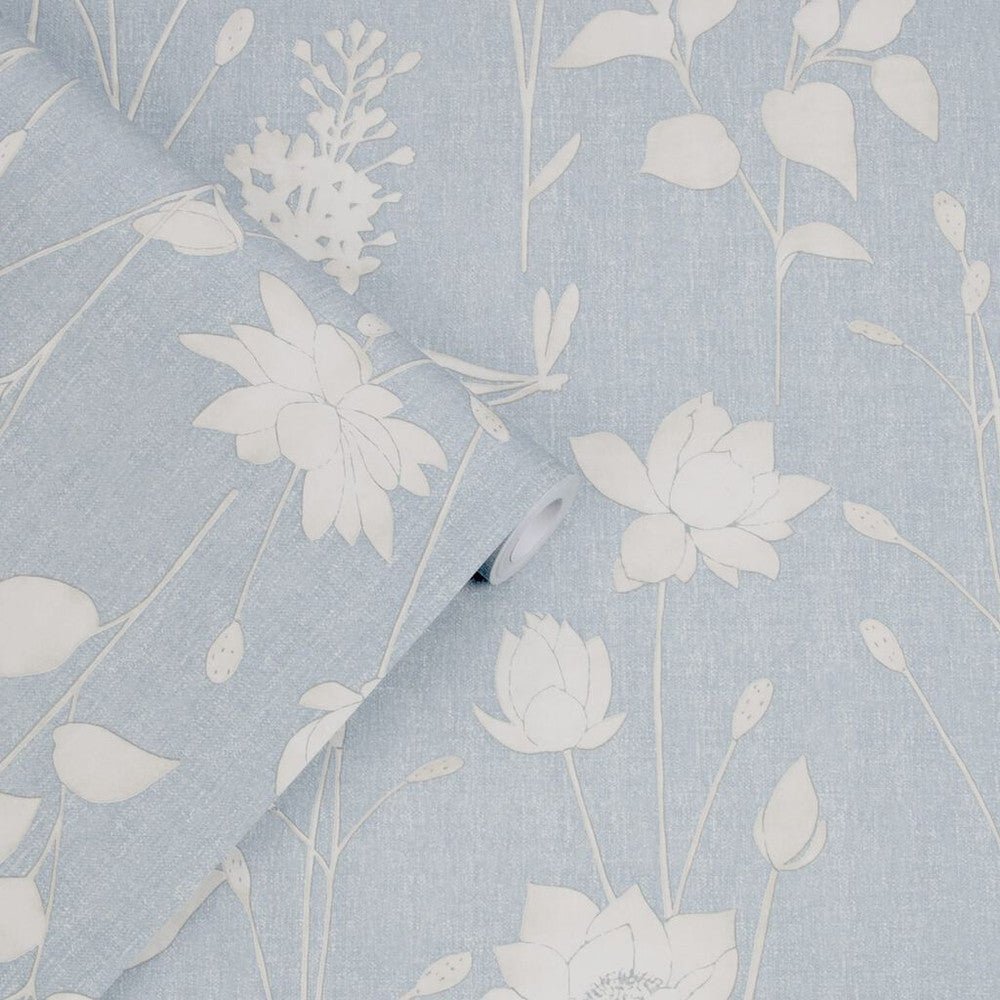 Dragonfly Garden Wallpaper - Chalk Blue - Laura Ashley - 113343Wallpaper199