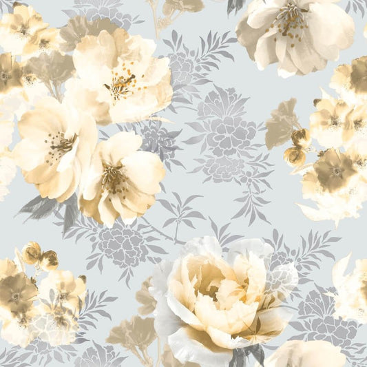 Dramatic Floral Wallpaper - Grey/Ochre - Catherine Lansfield - 165551Wallpaper199
