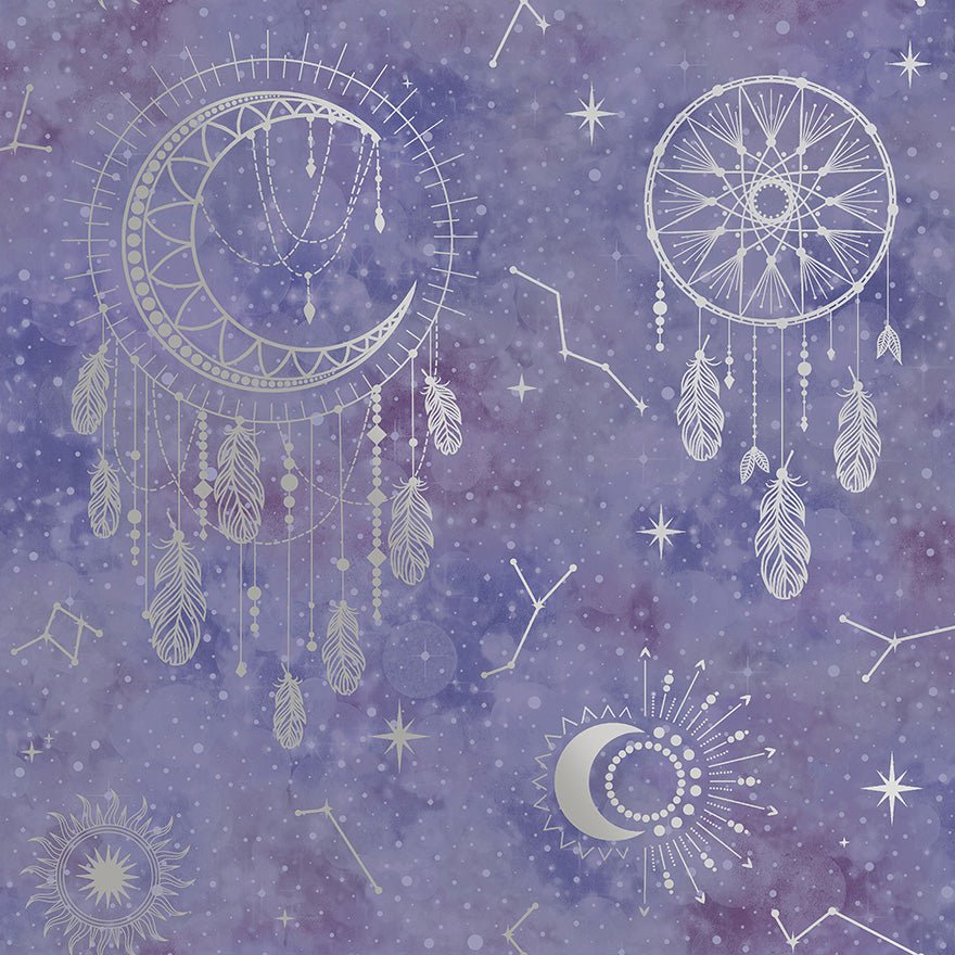 Dreamcatcher Wallpaper - Purple/Silver - Holden Décor - 13331Wallpaper199