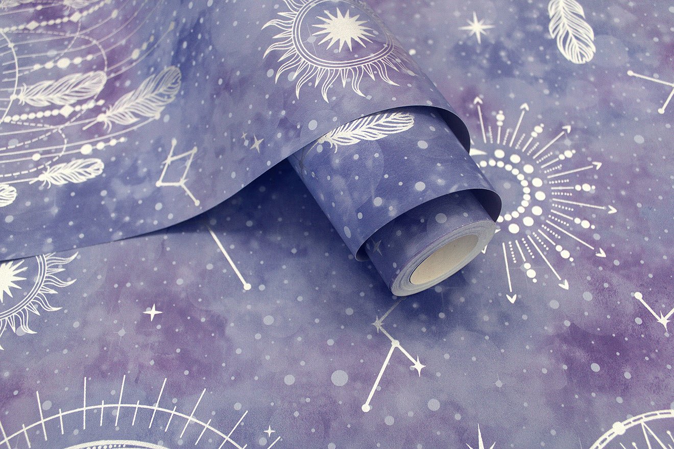 Dreamcatcher Wallpaper - Purple/Silver - Holden Décor - 13331Wallpaper199