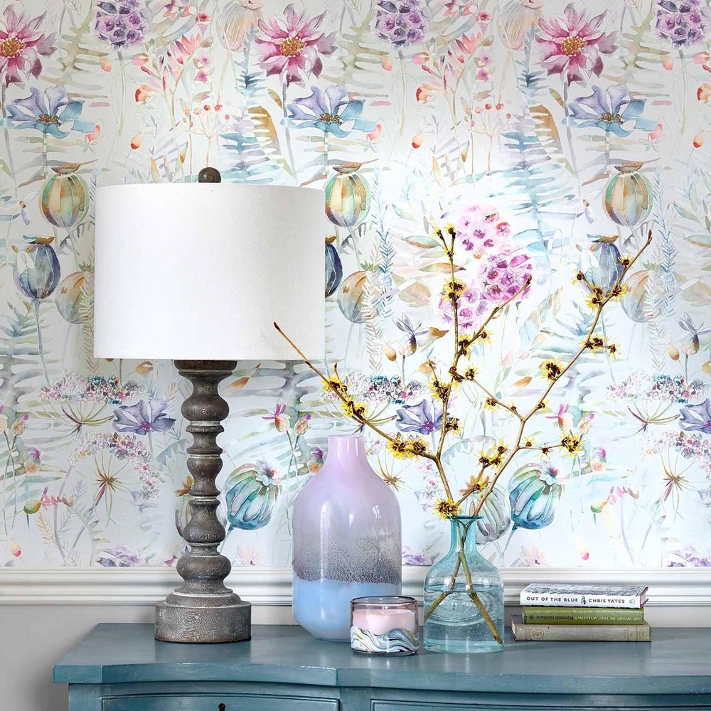 Edenmuir Wallpaper - Raspberry - Voyage Maison - EDENMUI/WPO/RASWallpaper199