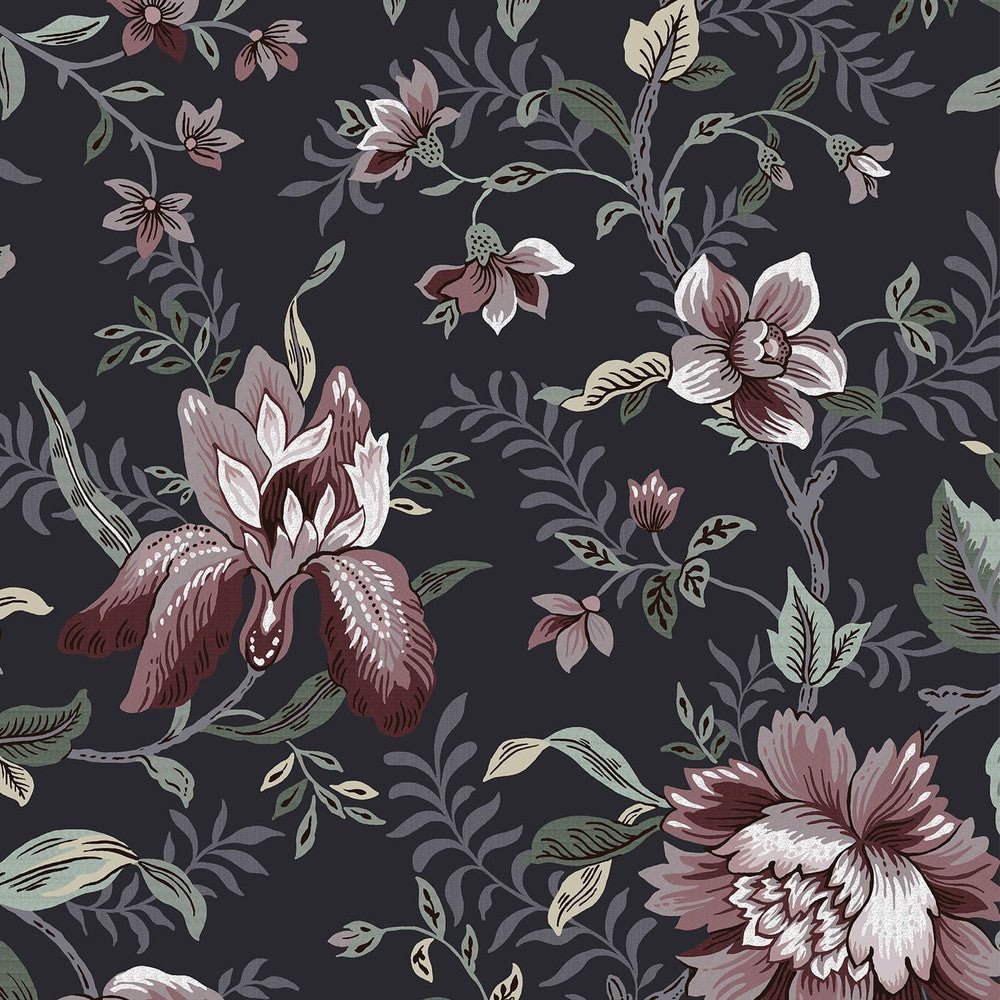 Editas Garden Wallpaper - Charcoal Grey - Laura Ashley - 121090Wallpaper199