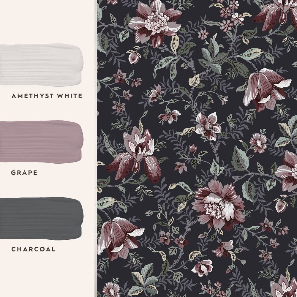 Editas Garden Wallpaper - Charcoal Grey - Laura Ashley - 121090Wallpaper199