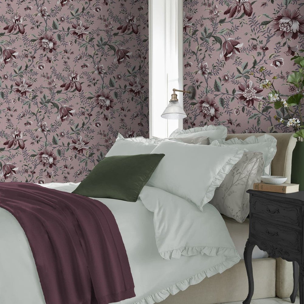 Editas Garden Wallpaper - Pale Blackberry - Laura Ashley - 121091Wallpaper199