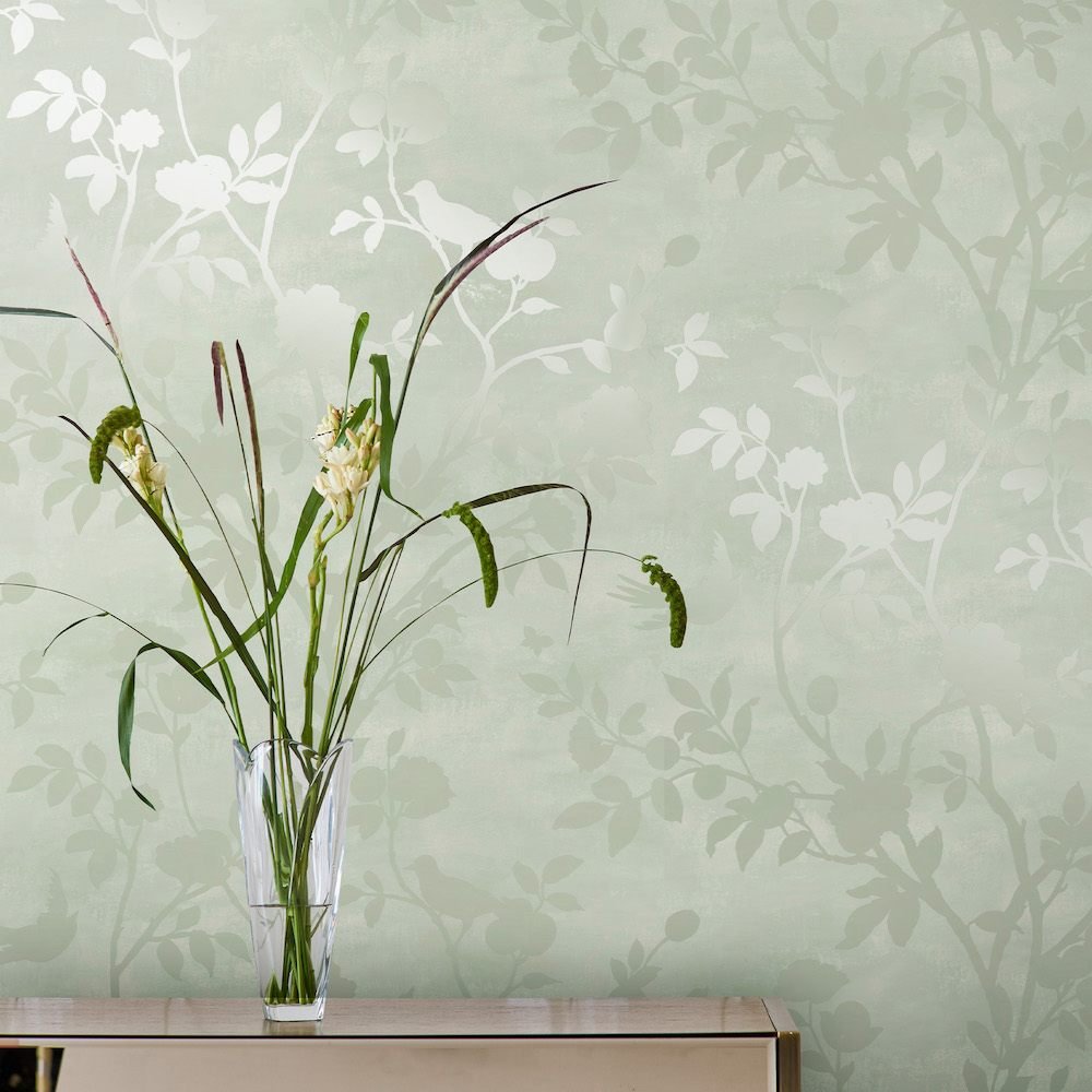 Eglantine Silhouette Wallpaper - Eau de Nil - Laura Ashley - 113373Wallpaper199