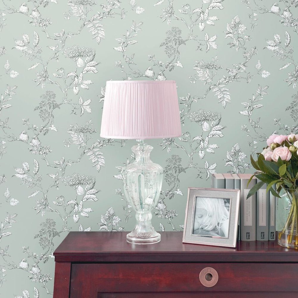 Elderwood Wallpaper - Duck Egg - Laura Ashley - 113345Wallpaper199