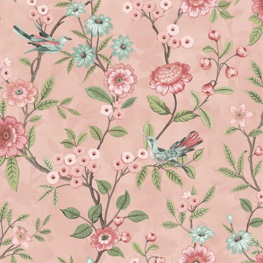 Eleanor Floral Birds Wallpaper - Pink - Fine Décor - FD43445Wallpaper199