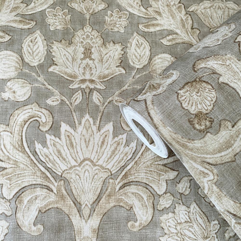 Elegance Damask Wallpaper - Bronze Brown - Galerie - DWP0354 - 02Wallpaper199