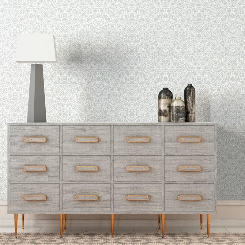 Elegance Deco Fan Wallpaper - Grey - Hoopla Walls - HWA1026WWallpaper199