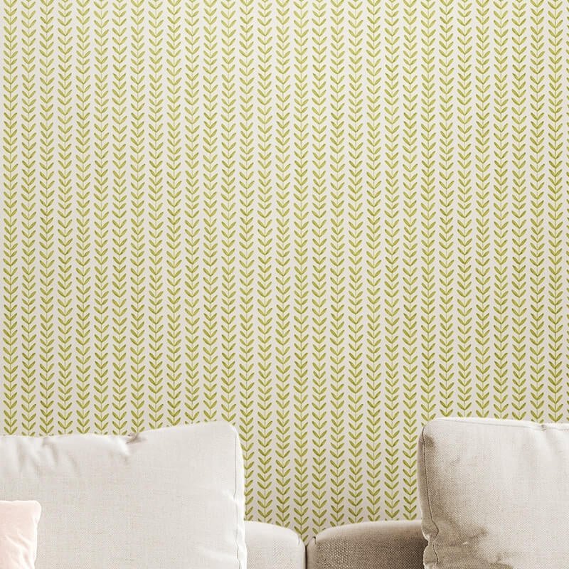 Elegance Ditsy Leaf Stripe Wallpaper - Apple - Hoopla Walls - HWA1226WWallpaper199