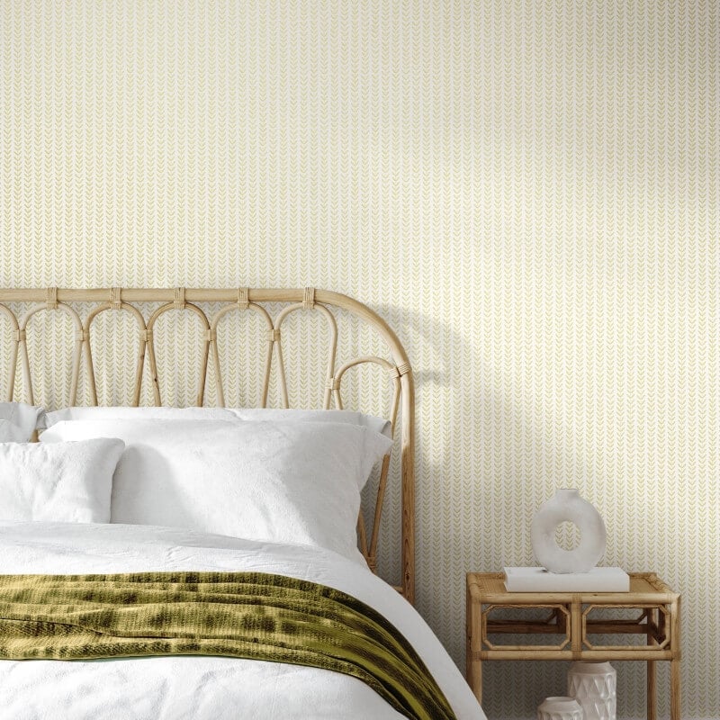 Elegance Ditsy Leaf Stripe Wallpaper - Lichen - Hoopla Walls - HWA1225WWallpaper199
