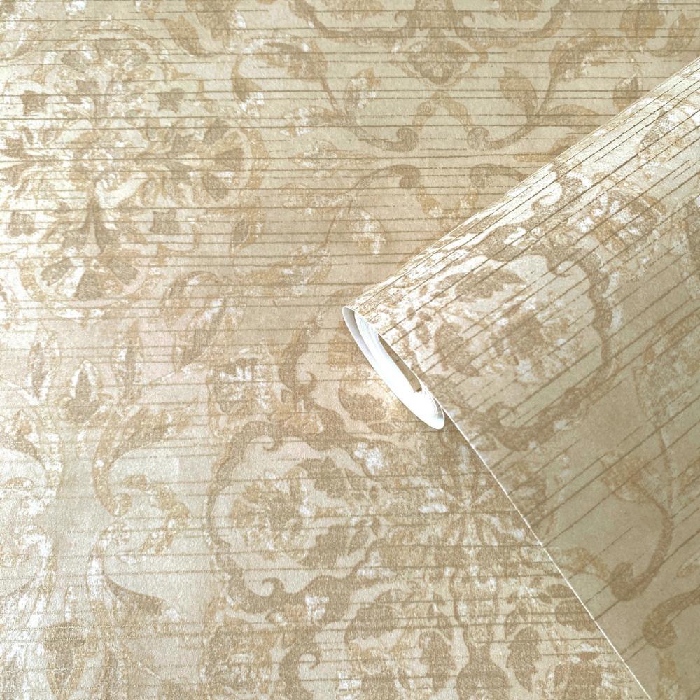 Elegance Floral Stripe Wallpaper - Beige - Galerie - DWP0353 - 03Wallpaper199