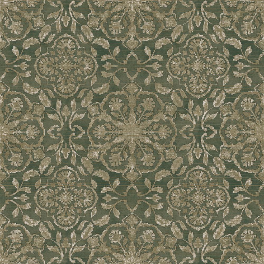 Elegance Floral Stripe Wallpaper - Green - Galerie - DWP0353 - 01Wallpaper199