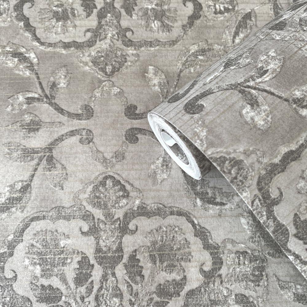 Elegance Floral Stripe Wallpaper - Pale Green - Galerie - DWP0353 - 04Wallpaper199