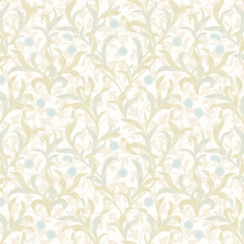 Elegance Floral Trail Wallpaper - Sky/Apple - Hoopla Walls - HWA1265WWallpaper199