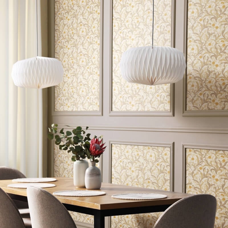 Elegance Floral Trail Wallpaper - Stone - Hoopla Walls - HWA1262WWallpaper199