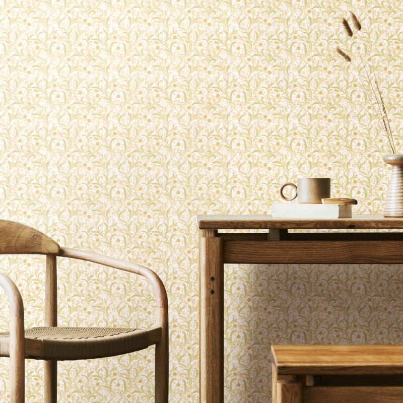 Elegance Floral Trail Wallpaper - Thyme - Hoopla Walls - HWA1263WWallpaper199