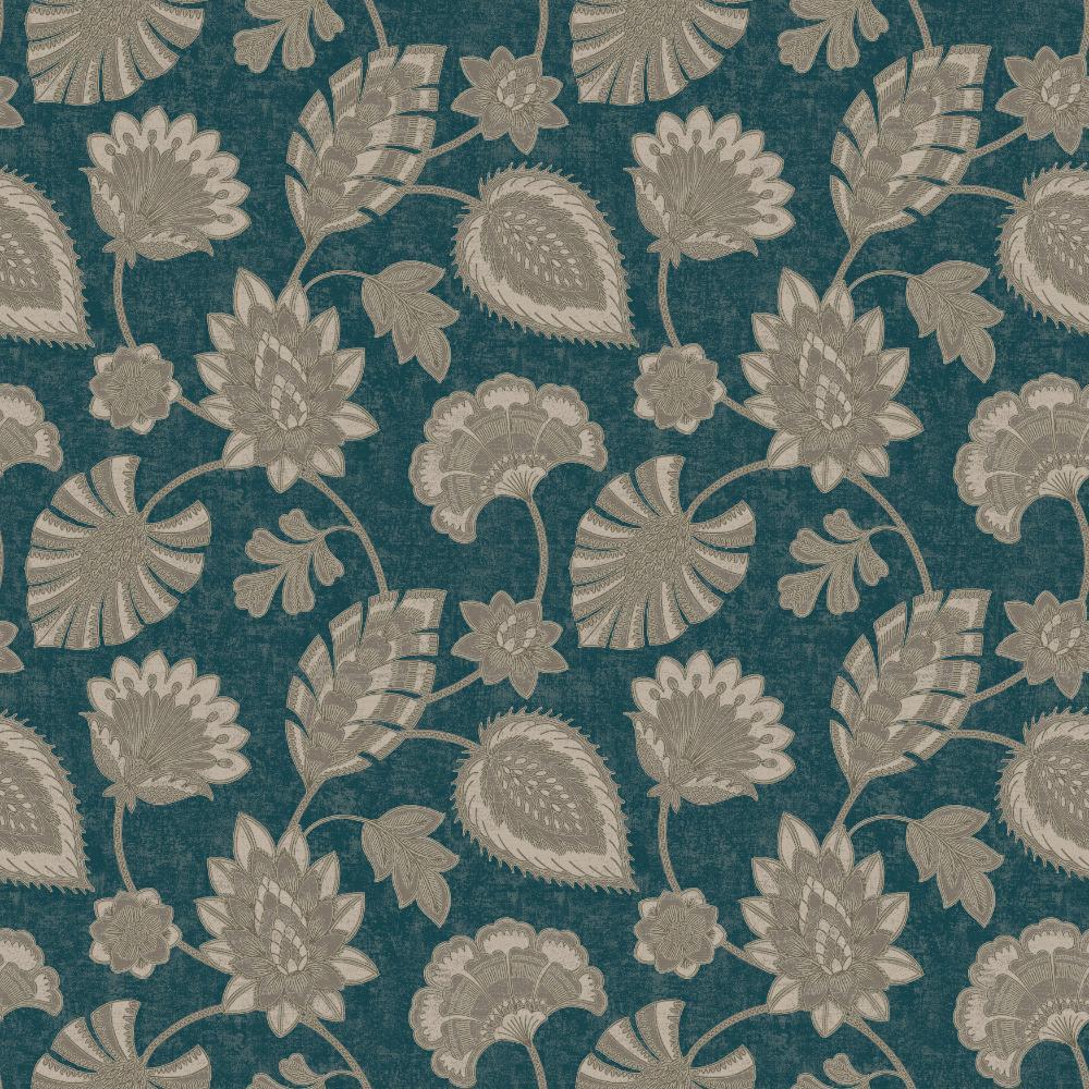 Elegance Flower Fan Wallpaper - Blue / Beige - Galerie - DWP0351 - 05Wallpaper199