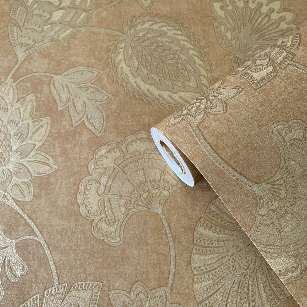 Elegance Flower Fan Wallpaper - Bronze Brown - Galerie - DWP0351 - 07Wallpaper199